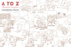 Alphabet A to Z Animal Vocabulary Cartoon Coloring Activity Product Image 1