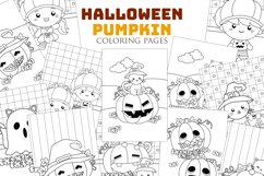 Cute Halloween Pumpkin Symbol Cartoon Coloring Activity Set Product Image 1