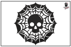 Spider Web with Skull | Halloween Embroidery Design Product Image 1
