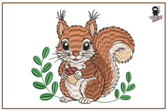 Squirrel With Nut | Baby Animal Embroidery Design Product Image 1