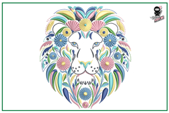 Floral Lion Machine Embroidery Design Product Image 1