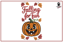 Falling for Fun | Fall Leaves and Pumpkin Embroidery Product Image 1