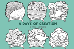 God Bible Story 6 Creations Days Cartoon Digital Stamp Art Product Image 1