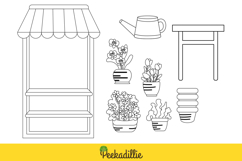 Digital stamp of flower booth sells various of flowers Product Image 2