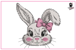 Easter Bunny with Bow | Baby Animal Embroidery Design Product Image 1