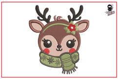 Baby Reindeer with Scarf | Christmas Embroidery Design Product Image 1