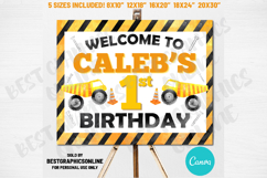 Construction Welcome Sign Dump Trurck Birthday Party Poster Product Image 1