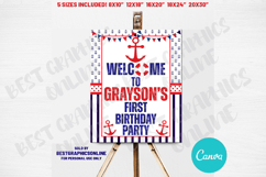Nautical Welcome Sign Anchor Sea Birthday Party Poster Canva Product Image 1