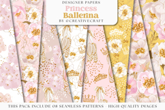 Princess Ballerina Seamless Pattern, ballet digital paper Product Image 2