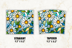 Stained Glass Daisy Flower Tumbler Wrap | 20 oz tumbler wrap Product Image 2