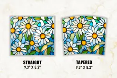 Stained Glass Daisy Flower Tumbler Wrap | 20 oz tumbler wrap Product Image 2