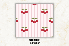 Cherry Stripe Tumbler Wrap | 20 oz tumbler Wrap Product Image 2