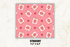 Strawberry Coquette Heart Tumbler Wrap | 20 oz tumbler Wrap Product Image 2
