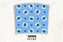 Blueberry Coquette Heart Tumbler Wrap | 20 oz tumbler Wrap Product Image 3