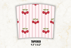 Cherry Stripe Tumbler Wrap | 20 oz tumbler Wrap Product Image 3