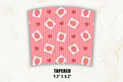Strawberry Coquette Heart Tumbler Wrap | 20 oz tumbler Wrap Product Image 3