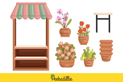 Cute booth that sells various of flowers Product Image 2