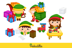 Cute Elf Character Christmas Kids Cartoon Clipart Sticker Product Image 2