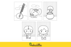 India Couple Kids Traditional Costume Coloring Activity Set Product Image 2