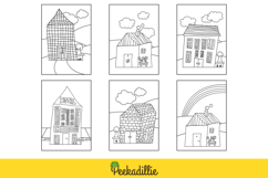 Kids Drawing House City Building Cartoon Coloring Activity Product Image 2