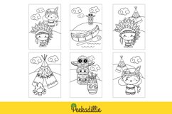 Native American Kids Culture Cartoon Coloring Activity Set Product Image 2