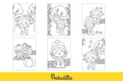 Happy Kids Playing in Autumn Holiday Seasons Coloring Set Product Image 2