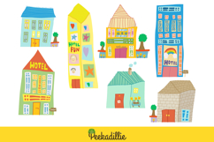 Kids Drawing Abstract Building Design City Cartoon Clipart Product Image 2
