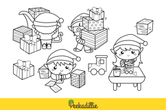 Kids Workshop Elf Character Christmas Cartoon Digital Stamp Product Image 2