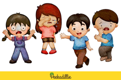 Cute Kids Emotions Face Expression Feeling Cartoon Clipart Product Image 3