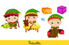 Cute Elf Character Christmas Kids Cartoon Clipart Sticker Product Image 3