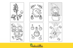 Halloween Witch and Frog Cartoon Coloring For Kids and Adult Product Image 3