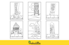 Kids Drawing House City Building Cartoon Coloring Activity Product Image 3