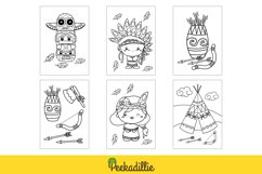 Native American Kids Culture Cartoon Coloring Activity Set Product Image 3