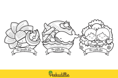 God Bible Story 6 Creations Days Cartoon Digital Stamp Art Product Image 3
