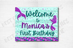 Mermaid Welcome Sign Under the Sea Birthday Party Poster Product Image 3