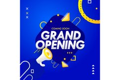 Creative grand opening soon blue banner design Product Image 1