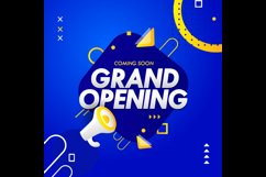 Creative grand opening soon blue banner design Product Image 2