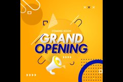 Creative grand opening soon yellow banner design Product Image 2