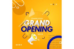 Creative grand opening soon yellow banner design Product Image 1