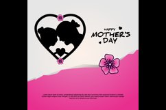 Creative paper scrap banner design happy mothers day Product Image 2