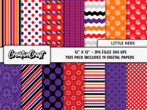 Little Hero Digital Papers, scrapbooking backgrounds designs Product Image 2