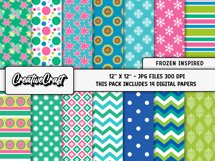 Frozen Inspired Digital Papers, scrapbooking papers designs Product Image 2