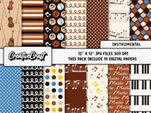 Music Digital Paper, musical instrument graphic designs Product Image 2