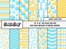 Rubber Duck Digital Paper, baby boy graphics, illustrations Product Image 2
