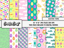 Easter Day Digital Paper and Clipart png, easter day clipart Product Image 2