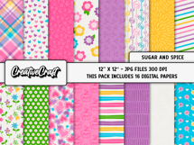 Sugar Spice Digital Papers, scrapbook backgrounds designs Product Image 2