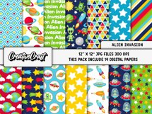 Outer Space Digital Paper, planet graphics, illustrations Product Image 2