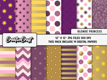 Tangled Princess Digital Paper, scrapbook background design Product Image 2