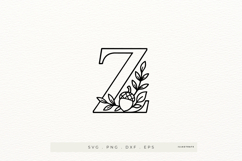 Letter Z Autumn Alphabet | Line Art of the Letter Z Product Image 1