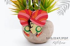 African girl earring for laser cut and engrave Product Image 4